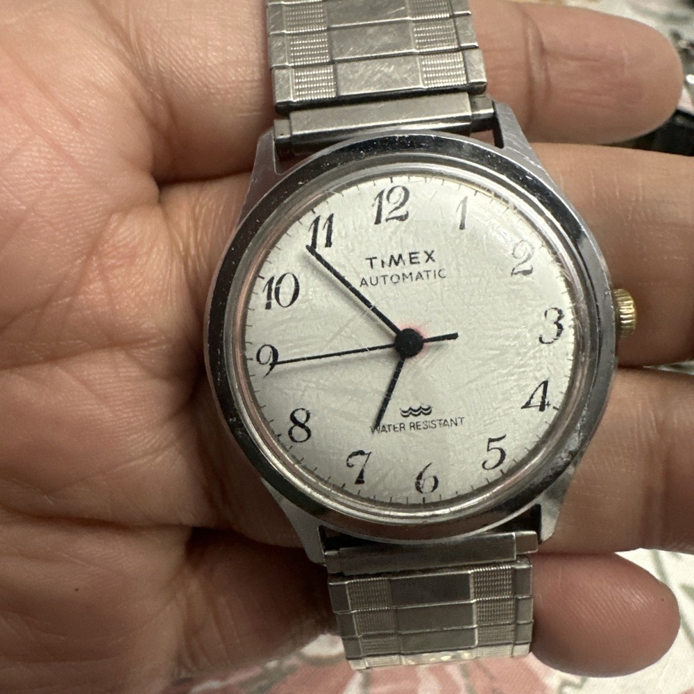 Vintage Timex Automatic Viscount Mens Watch 1970s 35mm It Ticks And Stops